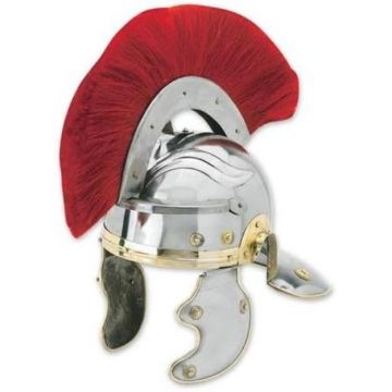 Roman Army Helmet with Crest Battle Ready